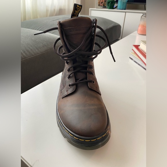 Brown leather lace up dr martins , NEW - Picture 3 of 5